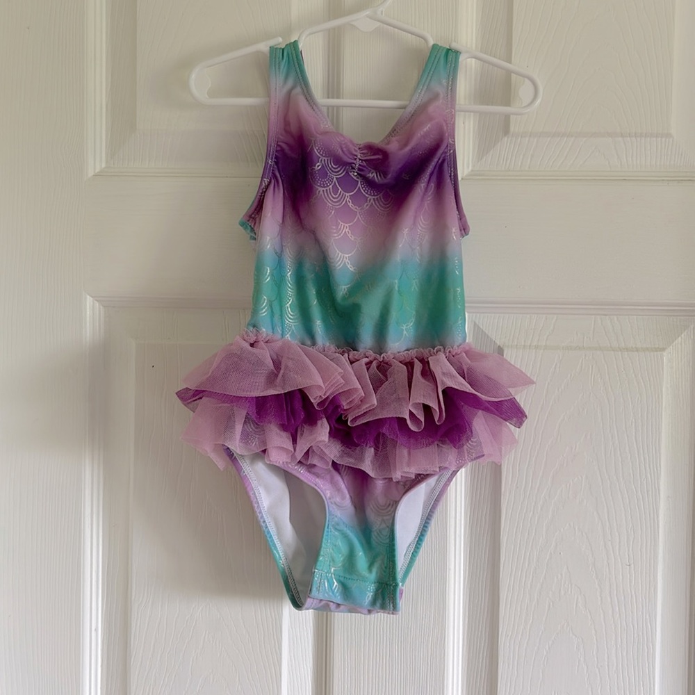 Cat & Jack girl swim suit summer beach mermaid ruffles